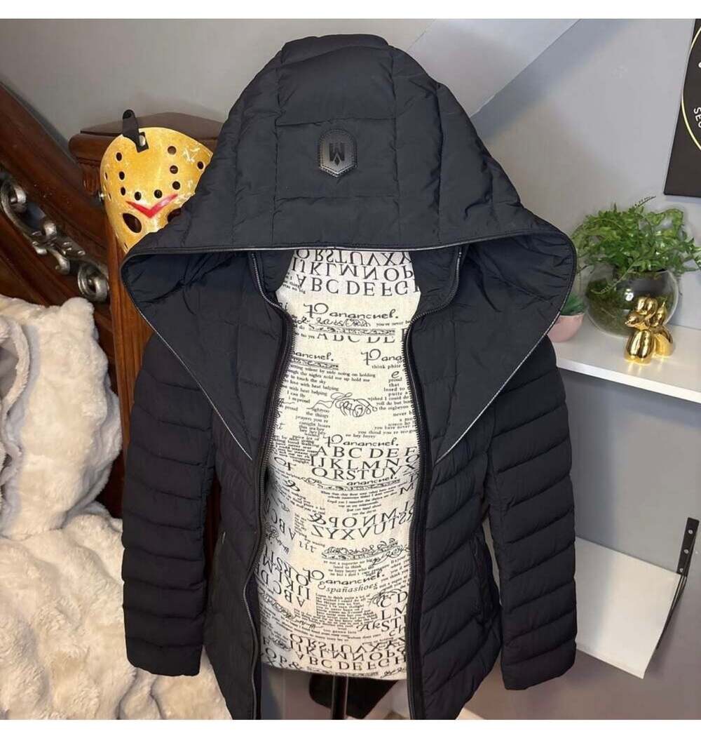 Mackage Andrea Fitted Hooded Down Puffer Jacket in Black
